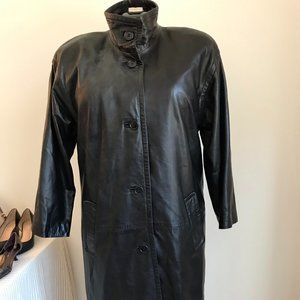 Leather Coat Black